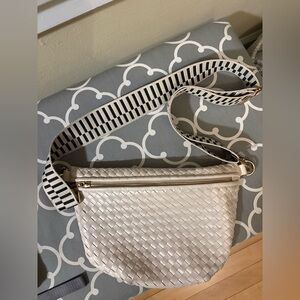 Simply pretty me Elegant Cream Woven Crossbody Bag